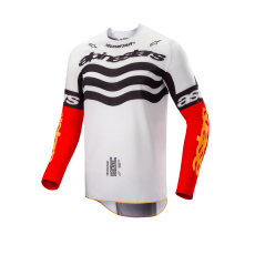 dres TECHSTAR limitovaná edice DEEP, ALPINESTARS (černá/bílá/červená fluo/oranžová) 2025 dres TECHSTAR limitovaná edice DEEP, ALPINESTARS (černá/bílá/červená fluo/oranžová) 2025