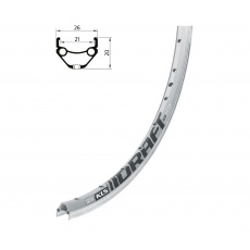 KELLYS Ráfek KLS DRAFT broušený, 32H, 1 Nýt, AV, 26" silver KELLYS Ráfek KLS DRAFT broušený, 32H, 1 Nýt, AV, 26" silver