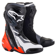 boty SUPERTECH R, ALPINESTARS (černá/červená fluo/bílá/šedá) 2025 boty SUPERTECH R, ALPINESTARS (černá/červená fluo/bílá/šedá) 2025