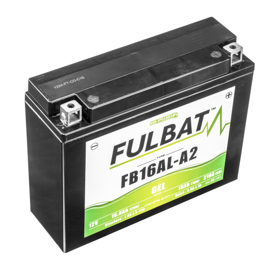 baterie 12V, YB16AL-A2 GEL, 12V, 16Ah, 210A, bezúdržbová GEL technologie 205x70x162 FULBAT (aktivovaná ve výrobě)