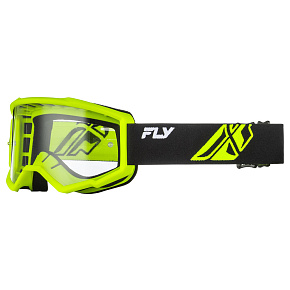 brýle FOCUS, FLY RACING - USA (černé/Hi-vis - čiré plexi)