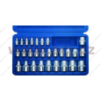 sada nástavců 1/4", 3/8", 1/2" (E-Profil, vnitřní "hvězdička"), 28 ks