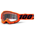 ACCURI 2, 100% Enduro Moto brýle Orange, čiré Dual plexi