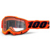 ACCURI 2, 100% Enduro Moto brýle Orange, čiré Dual plexi