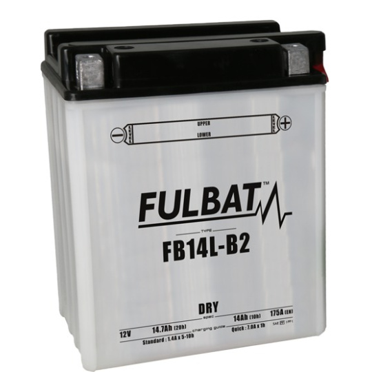 baterie 12V, YB14L-B2, 14Ah, 175A, konvenční 134x89x166 FULBAT (vč. balení elektrolytu)