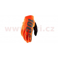 rukavice BRISKER, 100% (fluo oranžová/černá)