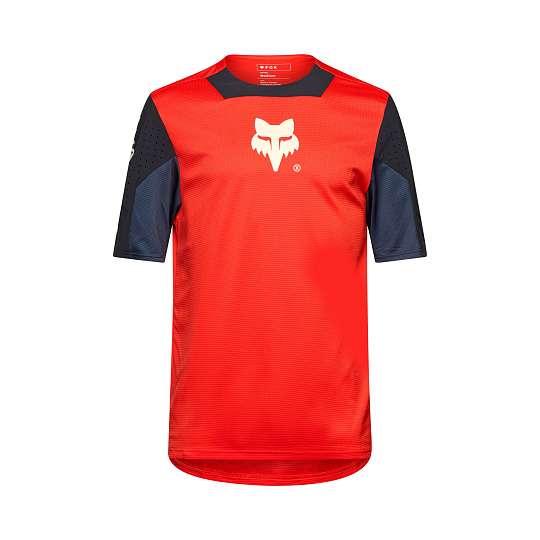 Pánský cyklo dres Fox Defend s Jersey Elevated Fluorescent Red Pánský cyklo dres Fox Defend s Jersey Elevated Fluorescent Red
