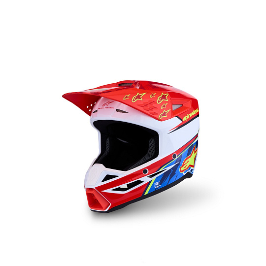 přilba S-M3 FALCON, ALPINESTARS, dětská (červená fluo/bílá/žlutá fluo) 2027 přilba S-M3 FALCON, ALPINESTARS, dětská (červená fluo/bílá/žlutá fluo) 2027