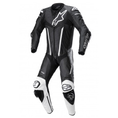 jednodílná kombinéza FUSION, TECH-AIR kompatibilní, ALPINESTARS (černá/bílá) 2024