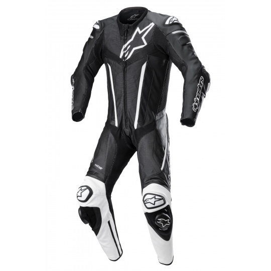 jednodílná kombinéza FUSION, TECH-AIR kompatibilní, ALPINESTARS (černá/bílá) 2024