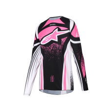dres STELLA TECHSTAR NOMUR, ALPINESTARS, dámské (černá/bílá/růžová) 2026 dres STELLA TECHSTAR NOMUR, ALPINESTARS, dámské (černá/bílá/růžová) 2026