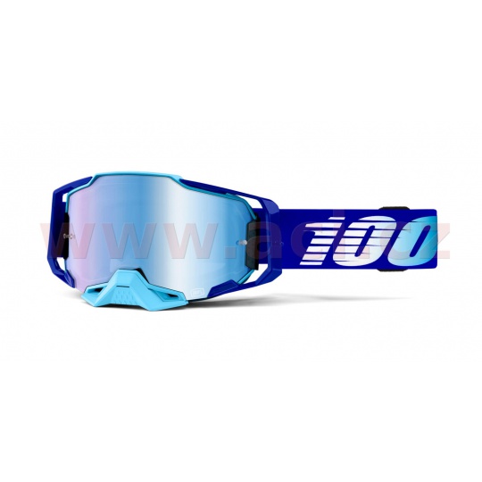 brýle ARMEGA Royal, 100% (modré chromované plexi s čepy pro slídy)