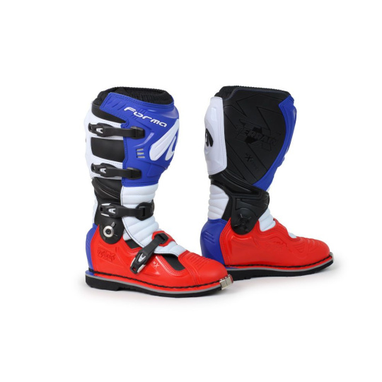 Moto boty FORMA TERRAIN EVOLUTION TX červeno/modro/bílo/černé