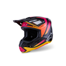 přilba SM7 RISE, ALPINESTARS (černá/žlutá/růžová fluo) 2026