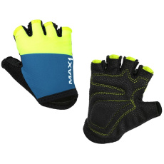 dětské krátkoprsté rukavice MAX1 11-12 let modro/fluo žluté