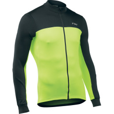 Pánský cyklo dres Northwave Force 2 Jersey s Full Zip  Black/Yellow Fluo