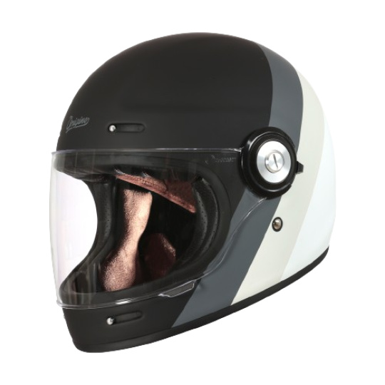 Retro helma na moto ORIGINE PRIMITIVE matná šedo/bílo/černá