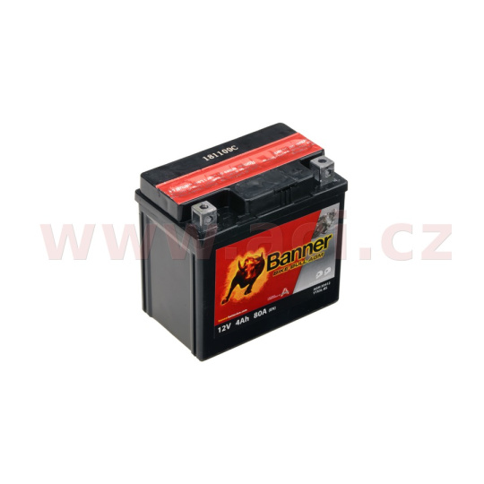 baterie 12V, YTX5L-BS, 4Ah, 80A, BANNER Bike Bull AGM 114x71x106