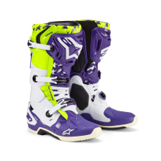 boty TECH 10 limitovaná edice DIRT STUDIOS, ALPINESTARS (bílá/fialová/žlutá fluo) 2025 boty TECH 10 limitovaná edice DIRT STUDIOS, ALPINESTARS (bílá/fialová/žlutá fluo) 2025